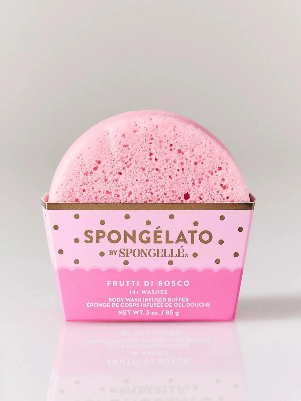 NEW Spongelato By Spongelle In Frutti di Bosco Pink Body Wash Infused Buffer